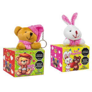 ESTUCHE CON CHOCOLATES CON PELUCHE LLAVERO x 20 G